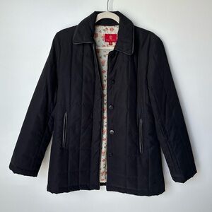 Cole Haan Quilted Lambskin Trim Jacket